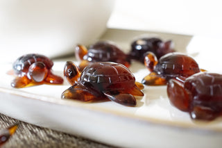 Natural Amber Sea Turtle Carvings