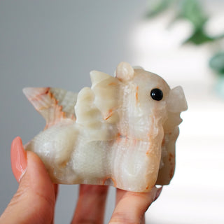 Green Onyx Baby Dragon Carving