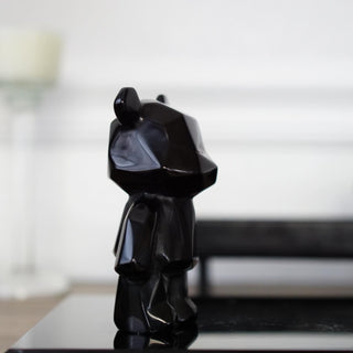 Black Obsidian Standing Faceted Bear