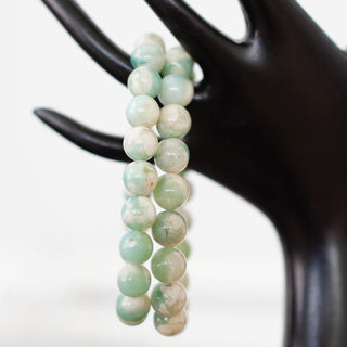 Green Flower Agate bead bracelet