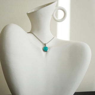 High Quality Amazonite.925 Sterling Silver Necklace