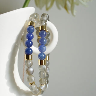Exclusive Tanzanite & Gray Moonstone custom Bracelet design