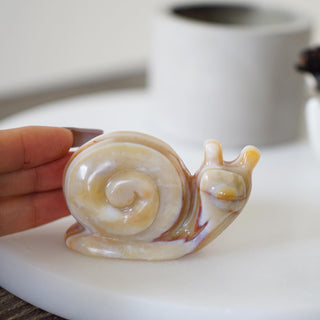 Carnelian Snail Carving