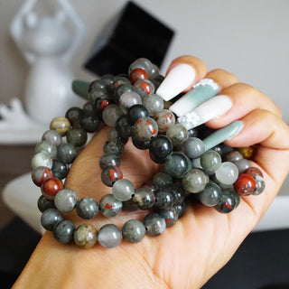 8 mm African Bloodstone beads bracelet