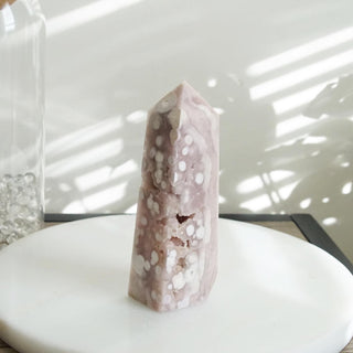 Pink Amethyst Tower with druzy