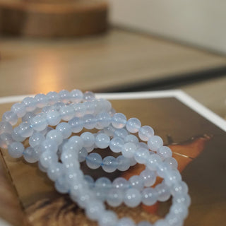 8 mm Blue Chalcedony bead Bracelet