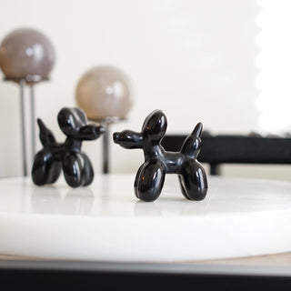 Mini Black Obsidian Balloon Dog carving